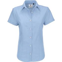 B&C Collection Oxford Short Sleeve Shirt - Blue Chip