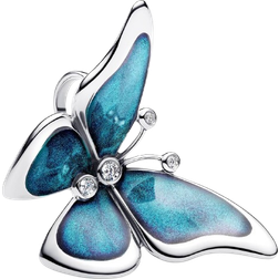 Pandora Oversized Butterfly Charm - Silver/Blue/Transparent