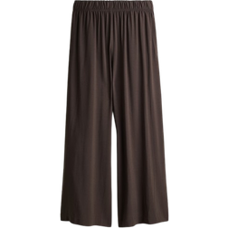 H&M Cropped Pull-On Trousers - Dark Brown