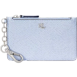 Ralph Lauren Textured Leather Zip Card Case - Cornflower Blue