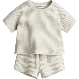 H&M Waffled Cotton Set 2-pcs - Light Beige (1275157001)