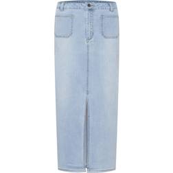 Kaffe Kakarla Straight Fit Denim Skirt - Light Blue