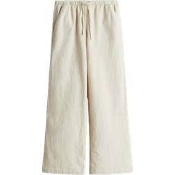 H&M Linen-Blend Trousers - Light Beige (1272707003)