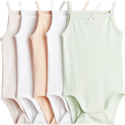 H&M Cotton Bodysuits 5-pack - Light Green/Peach (1088019016)
