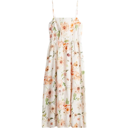 H&M Strappy Midi Dress - White/Floral