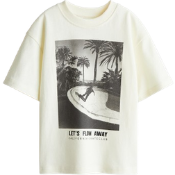 H&M T-shirt Med Lös Passform Och Tryck - Vit