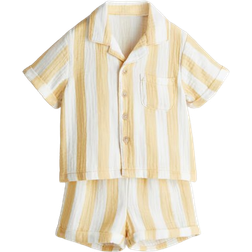 H&M Patterned Set 2-piece - White/Yellow Striped (1123259016)