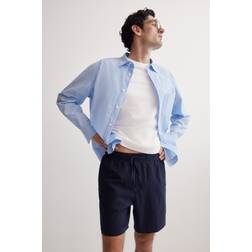 H&M Herre Shorts I Hørblanding Relaxed Fit - Blå