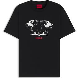 HUGO Dobermann Print T-Shirt - Black