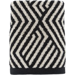 Dunelm Geo Cotton - Guest Towel Black (90x50cm)