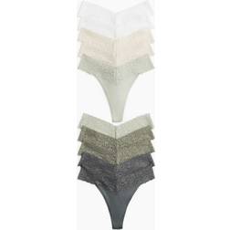 H&M Trosa Thong I Spets - Grågrön/Ljusgrön