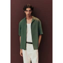 H&M Gecrinkeltes Freizeithemd in Loose Fit - Grün