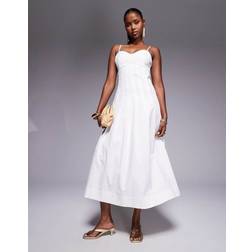 River Island Womens Sleeveless Strappy Corset Midi Dress - White