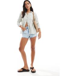 New Look Double Cloth Stripe Shirt - Green/White