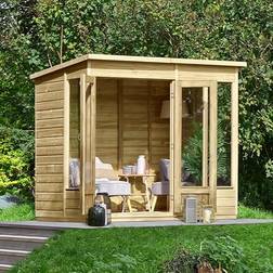 Forest Garden Beckwood Summerhouse Log Cabin 7'5' 2.26m x 1.7m Pent Double Door (Building Area )