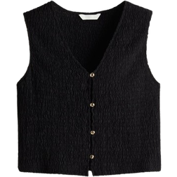 H&M Textured Jersey Vest - Black