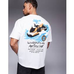 Bershka T-shirt Med Speedboat Tryck - Naturlig