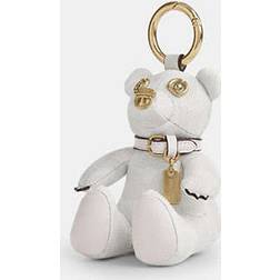 Coach Outlet Collectible Bear Bag Charm In Signature Canvas - White