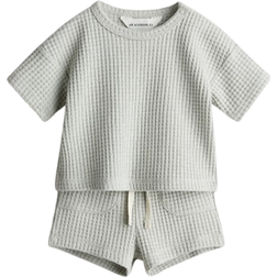 H&M 2-Piece Waffled Cotton Set - Green