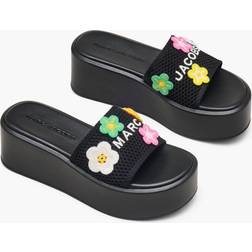 Marc Jacobs The Daisy Crochet Platform Sandal - Black