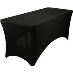 Harbour Housewares Rectangular Spandex Fitted 180 cm Tablecloth Black