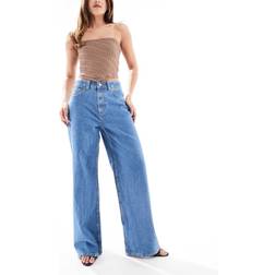 ASOS DESIGN Blå Jeans I Dad-Modell Med Vida Ben - Färg
