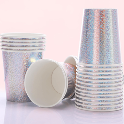 Shein Silver Iridescent Shimmer Paper Cups 10pcs