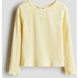 H&M Motif-Detail Cotton Top - Yellow