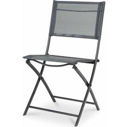 GoodHome Saba Steel Grey Metal Foldable Chair