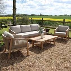 Royalcraft 5 Seater Lounger - Light Wood Outdoor Lounge Set