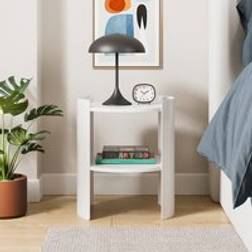 Dunelm Benji Circular White Bedside Table