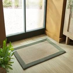 Dunelm Herringbone Jute Border Doormat Green