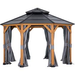 Sunjoy Curtain For Cedar Wood Gazebo 395cm x 395cm Grey