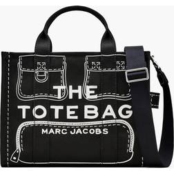Marc Jacobs The Trompe L'Oeil Cargo Canvas Medium Tote Bag - Black