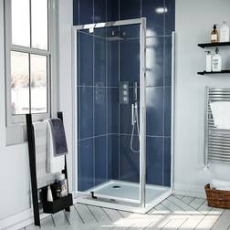 Nes Home Pivot Door Shower Enclosure 900 x 800mm Chrome