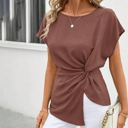 Shein Damen Bluse Mit Asymmetrischem Saum Und Twist-Textur