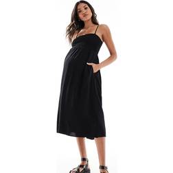 Vero Moda Maternity Easy Shirred Cami Ankle Dress Black