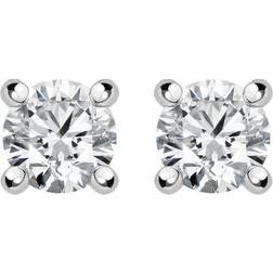 C W Sellors Diamond Solitaire Stud Earrings - White Gold