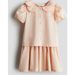 H&M Persika 2-delat Set Med Blus Och Kjol -