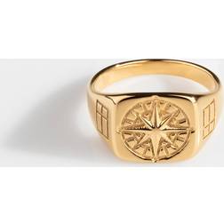 Northern Legacy Compass Signature Guldtonet Ring - Herre