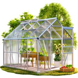 Gardebruk Greenhouse Plant House Roof Window Sliding Door 250x190x195 cm Polycarbonate