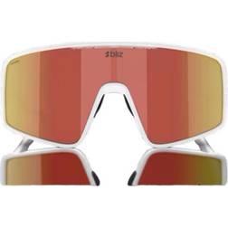 Bliz Cykelbriller Brown Red/Mirror Lens - Matte White