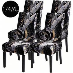 Shein Milk Silk Printed High Backed Covers 1/4/6 Pcs Loose Chair Cover
