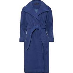 M&Co Belted Formal Wrap Coat - Blue