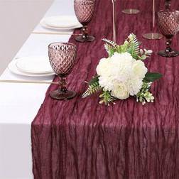 Shein Burgundy Cheesecloth Table Runner 1pc Tablecloth