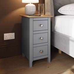 Fwstyle 3 Drawer Oak Dove Grey Bedside Table