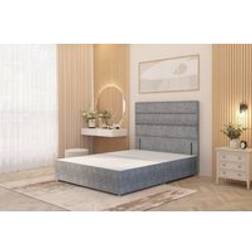 Somnior Chambery Divan Frame with 54 Floor Standing Headboard Tweed Fabric - Grey - Small Single Adjustable Bed