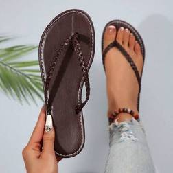 Shein Chocolate Brown Flip Flop Sandals - Chocolate Brown
