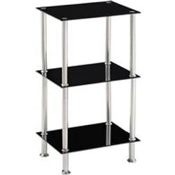 Modernique Square Tempered Glass Tier Storage Unit Book Shelf