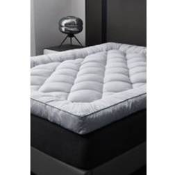 Ezysleep 4 Inch Shredded Memory Foam Topper - Light - Super King Mattress Cover Grey